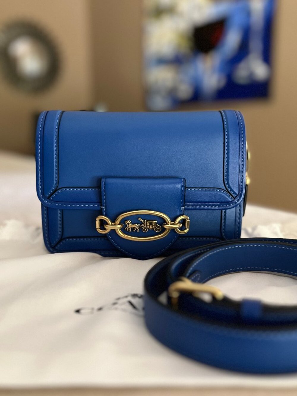 Coach Hero Crossbody Bag - Mini Size in Bright Blue - Authentic